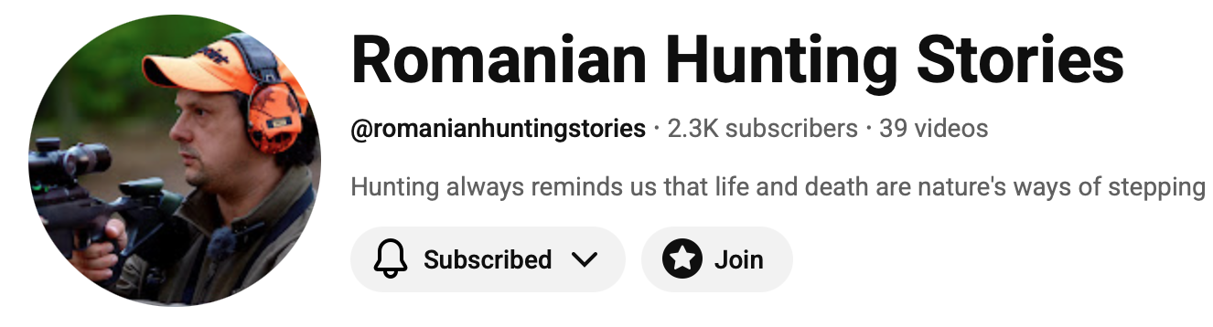 Romanian Hunting Stories YouTube Channel